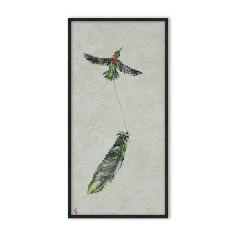 Nature Inspired "Vivid Flutter" Canvas Wall Art By , 48" H x 24" W, Framed Print, White