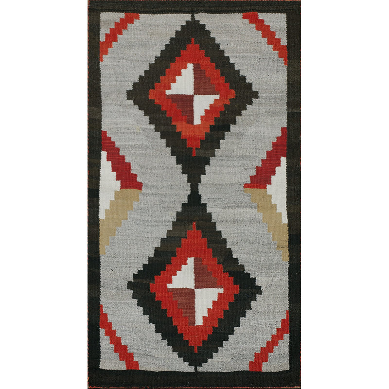 Antique Small Scatter Size Native American Tribal Flatwoven Navajo Rug