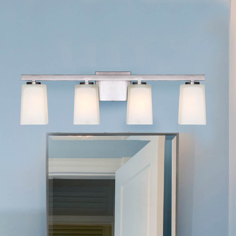 4 - Light Dimmable Vanity Light, Brushed Nickel