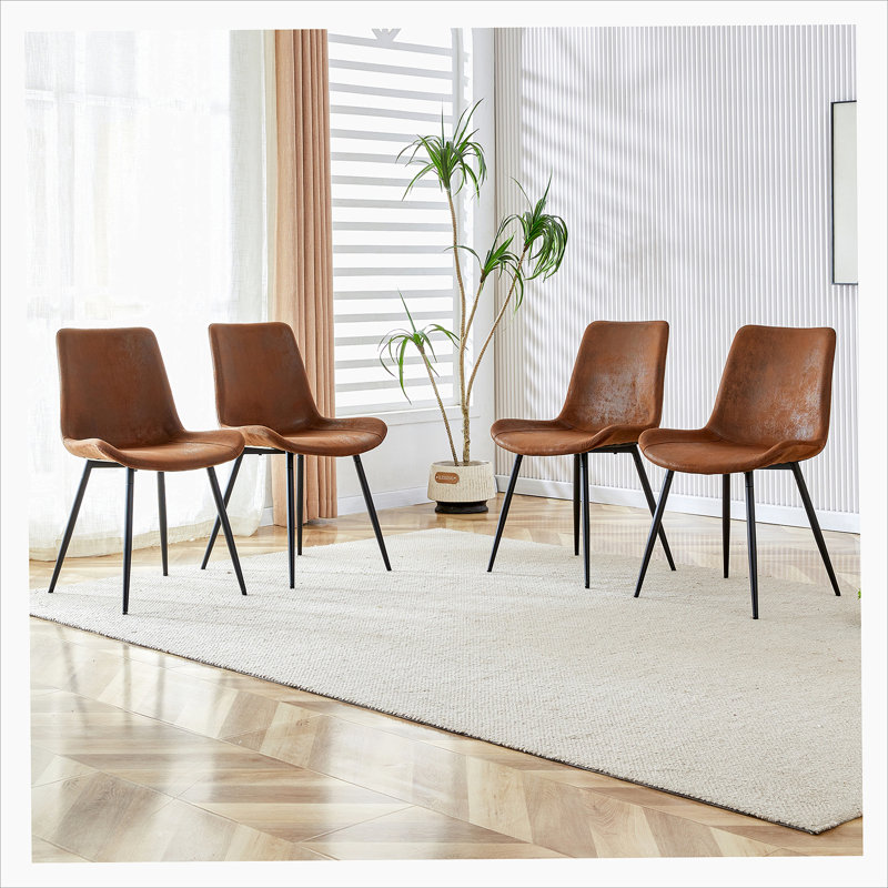 18'' H Upholstered Metal Side Chair, Black, 4