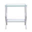Table de bout carrée en verre avec finition réfléchissante, idéale pour différents styles de meubles, avec une surface de 22 pouces de haut et un design élégant,