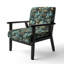 Fauteuil d'appoint rembourré bohémien et éclectique Gold and Blue Luxury Damask Symphony