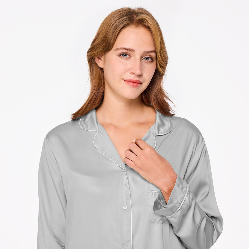 Pyjama 2 pièces pour femmes, S, Gris