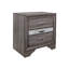 Table de chevet grise avec 3 tiroirs expansifs