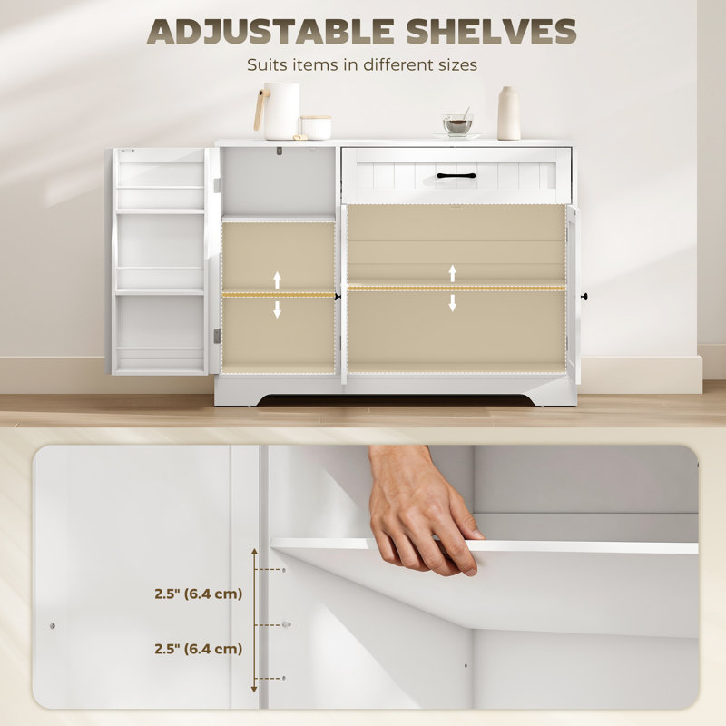Buffet buffet, petit garde-manger avec porte, Blanc
