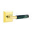 Ensemble de leviers d'intimité Emtek Select, rosette Quincy, tige en T, poignée en marbre vert, l 5,875 po x L 5,875 po-97982465-123174978