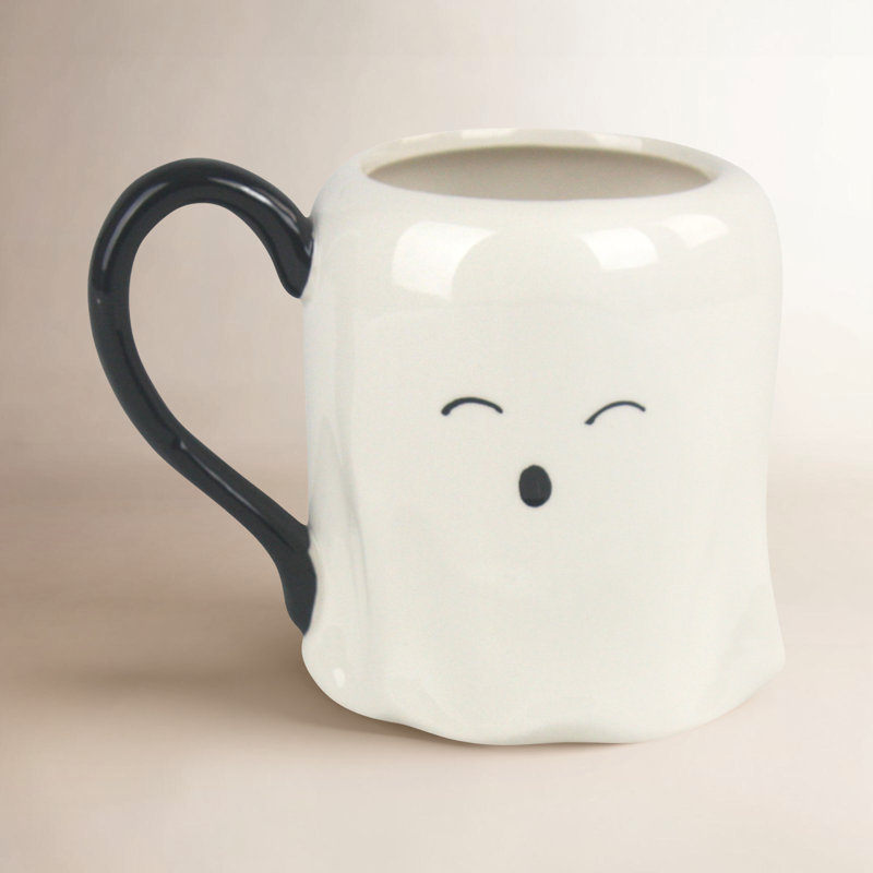 Grande tasse en céramique fantôme d'Halloween, ensemble de 4