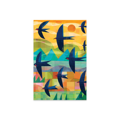 «Swallows Flying On Glass» par Gareth Lucas, reproduction
