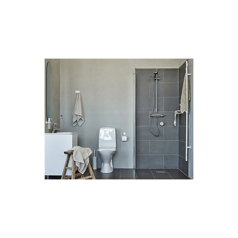 Écusson carré mural pour brosse de toilette 