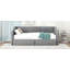 Lit de jour simple tapissier très grand avec deux tiroirs, gris