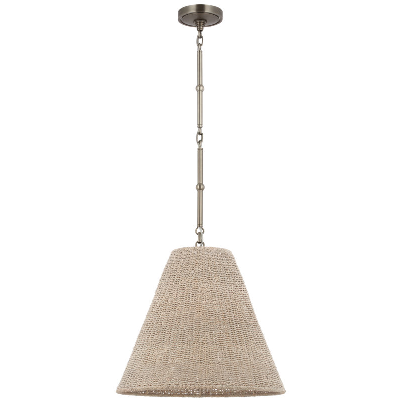 Goodman Pendant by Thomas O'Brien, Bronze/Hand Rubbed Antique Brass, Ash, 10.5" H x 9.5" W x 9.5" D