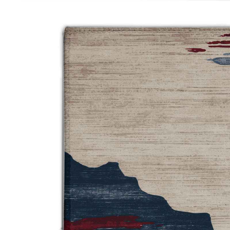 Tapis intérieur et extérieur beige Watercolor, Rectangle 4pi x 6 pi