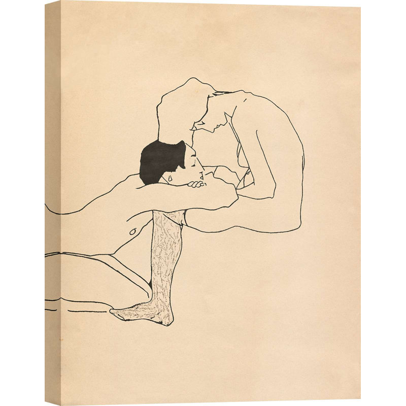 Lovers by Egon Schiele - Wrapped Canvas Print, 60cm H x 40cm W x 4cm D
