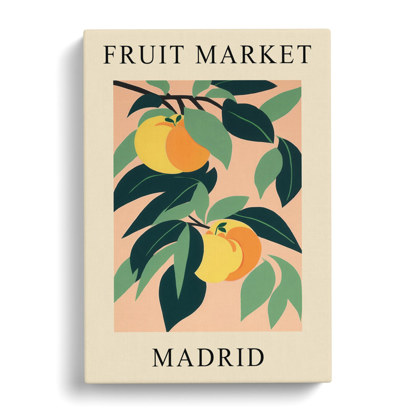 Peach Madrid Fruit Market - Wrapped Canvas, 76cm H x 50cm W x 3cm D