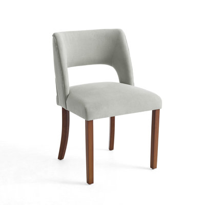 Ensemble de 6 chaises de salle à manger en bois massif recouvertes de chenille