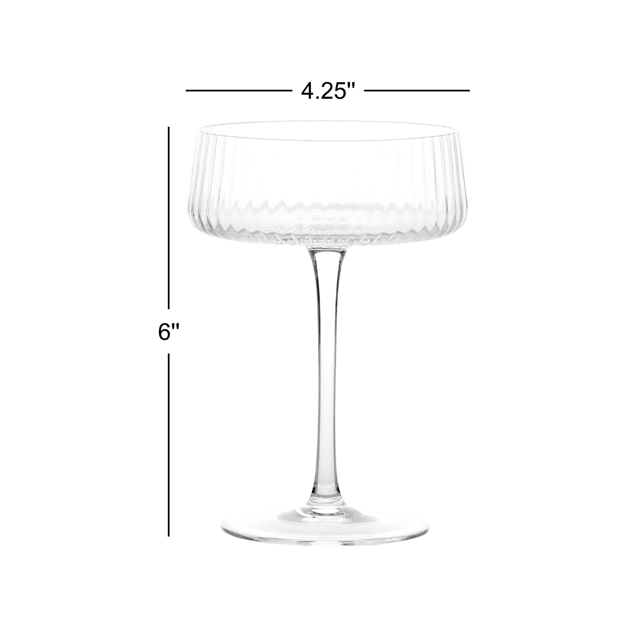 Zoya 8.5oz. Glass Coupe Stemware Set, Blue