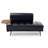 55"Inch Width Modern End of Bed Bench, Faux Leather Upholstered With side table, 360-degree Swivel tray couch-112917704