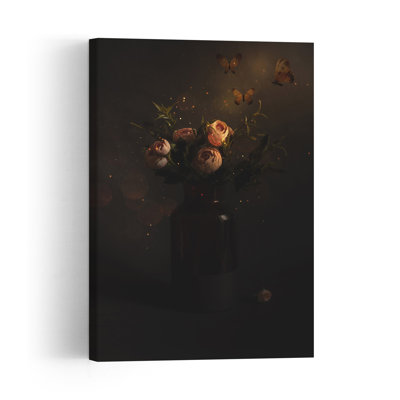Magical Floral Butterflies Delicate Elegant Romantic Butterfly Rose Nature Flower Wall Art Print
