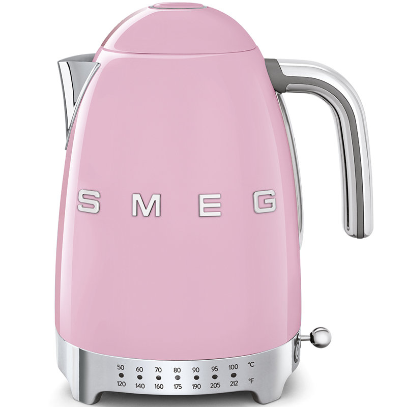 SMEG 50's Retro Style 7-Cup Variable Temperature Electric Kettle, Pink
