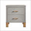 Table de chevet 2 tiroirs Premium avec poignées en métal pour la chambre à coucher ou le salon-130574785