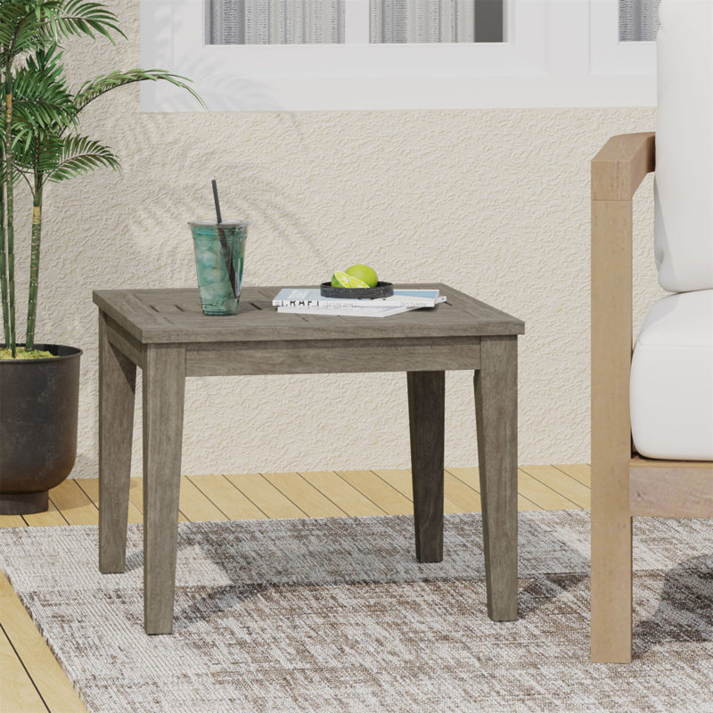 HAMPTON WOOD SIDE TABLE, Gray