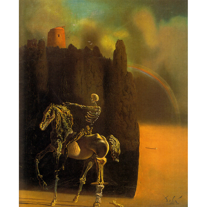 Toile tendue avec galerie The The Caveman of Mort par Salvador Dali, H 48 po x l 33 po