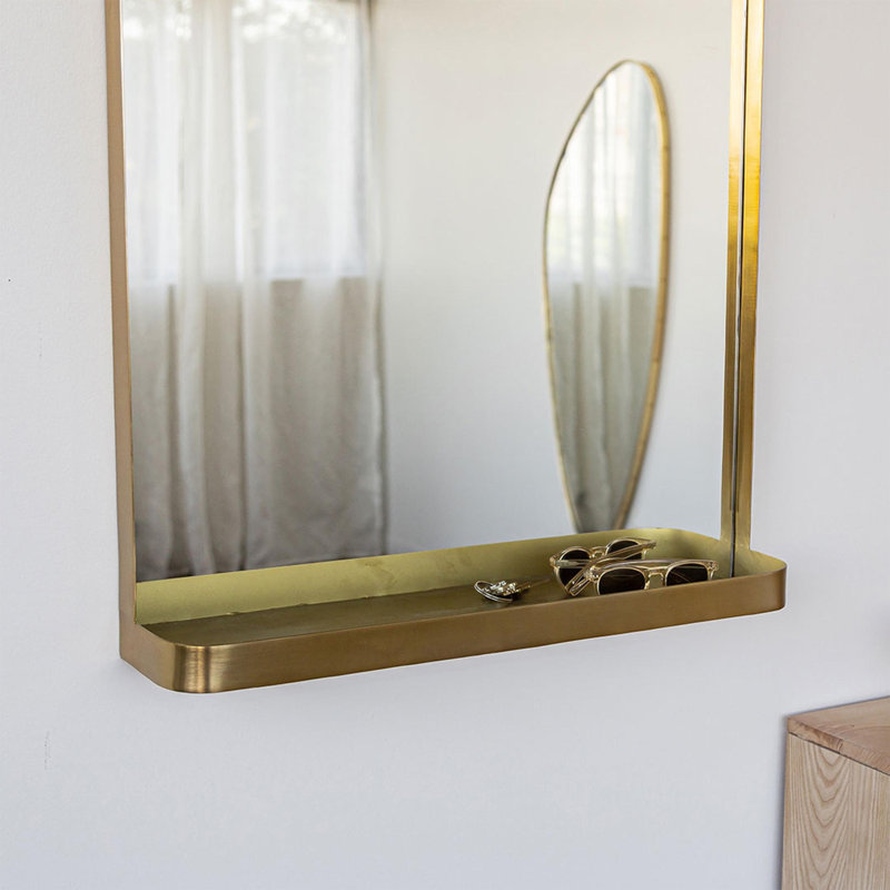 Miroir de quartier en alcôve - Or brossé