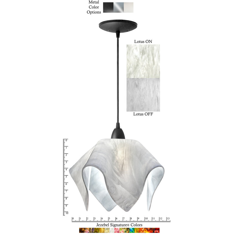 Luminaire suspendu Amergin, Grand, Noir, Lotus