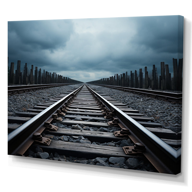 Train, traineaux minimalistes II - train, art mural, Toile tendue, H 30 po x l 40 po x P 1,5 po