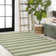 Cino Two-Tone Wide Stripe Indoor/Outdoor Green/Cream Rug