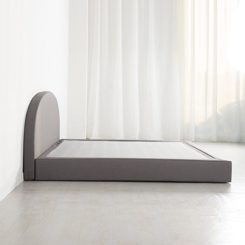 Linen Bed Frame With Headboard, Kingsize (5'), Grey