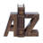 Mango Wood A Z Decorative Dark Brown Bookends Set