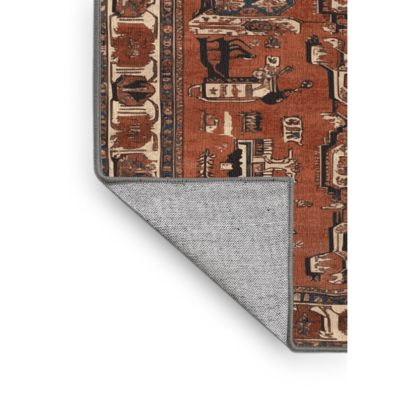 Tapis brun lavable à la machine, Rectangulaire 8 pi x 10 pi