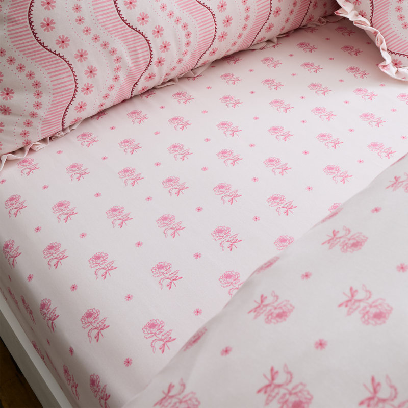 Spitalfield Bunches Cotton Fitted Sheet, Single
