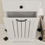 Armoire de salle de bain en bois avec panier à linge et tablettes de rangement
