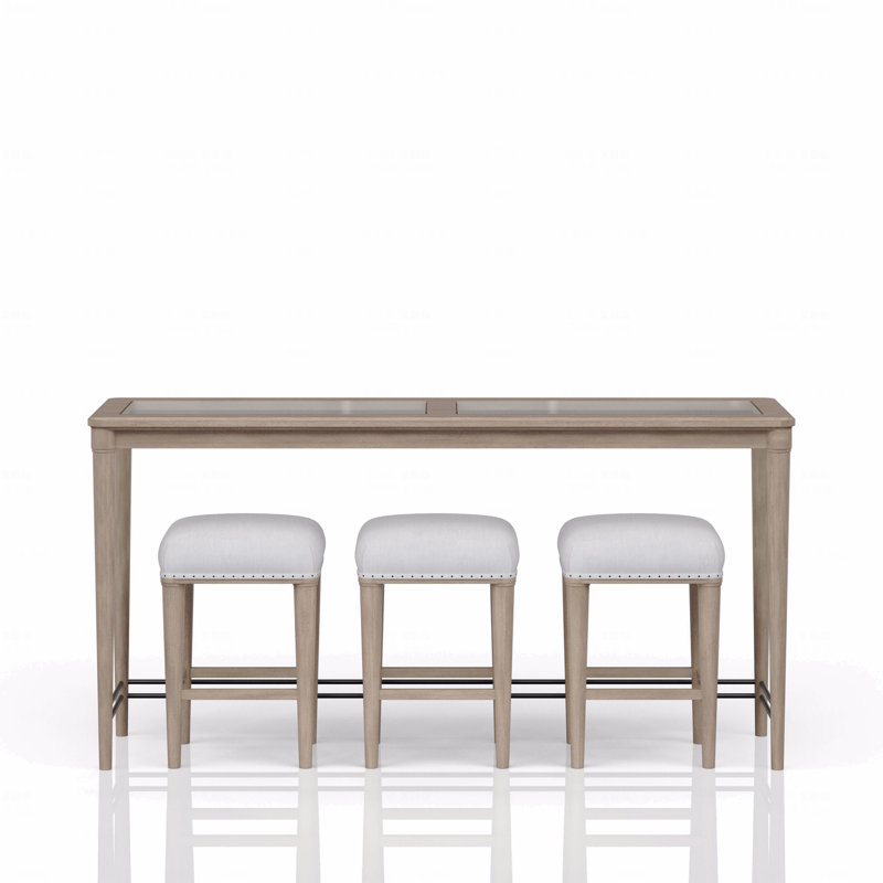 Console en verre avec 3 tabourets