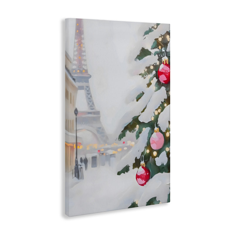 Toile de Noël Tour Eiffel, design par Arlington Prints, H 24 po x l 16 po