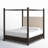 Retreat Pole Rattan King Upholstered Poster Bed withCanopy-95851092-95851089