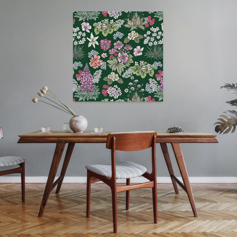 Art contemporain Art floral printanier, H 32 po x l 32 po