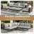  7-Piece Outdoor Modular Wicker Sectional Sofa with Fire Pit Table, Patio Furniture Conversation Set with Deep Seating and Thick Cushions-1299016213