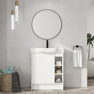 Meuble-lavabo simple 28 po avec comptoir en céramique