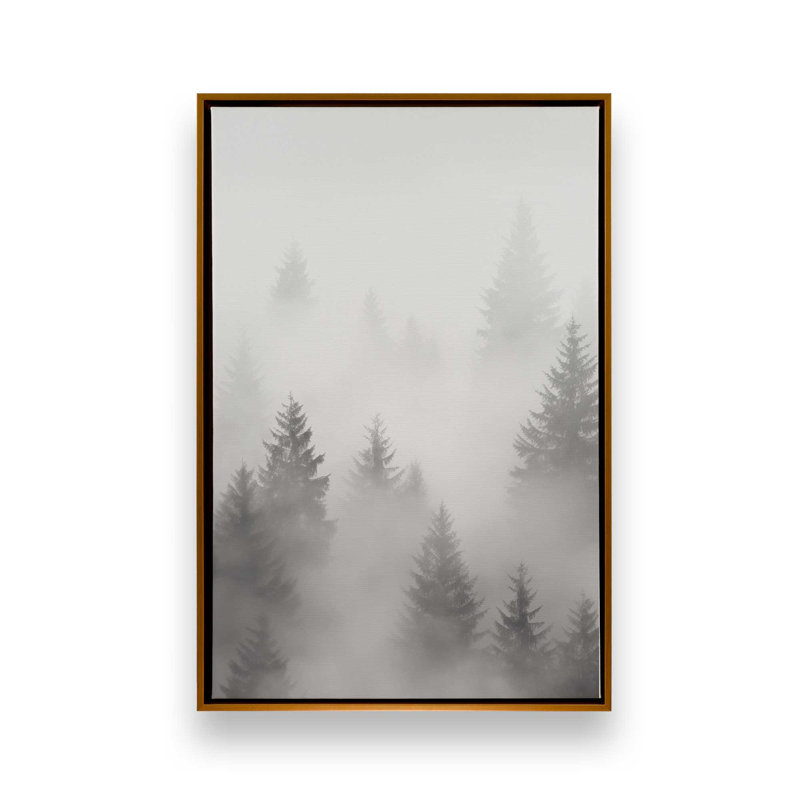 Toile roulée Foggy Echoes I, Cadre doré poli, H 36,75 po x l 24,75 po x P 1,75 po