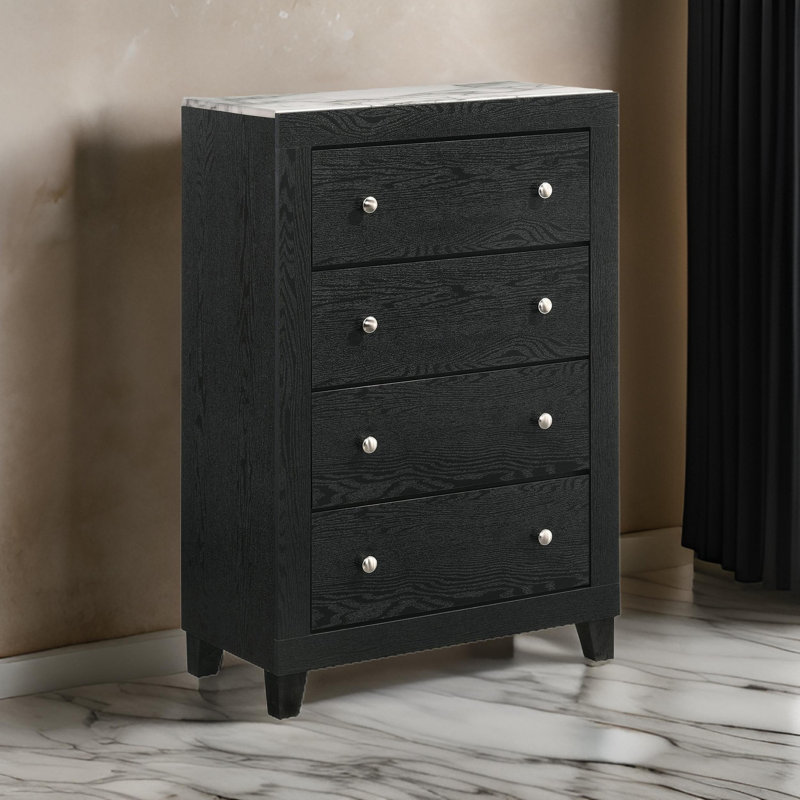 Commode en bois Armenakis 4 tiroirs l 31,3 po