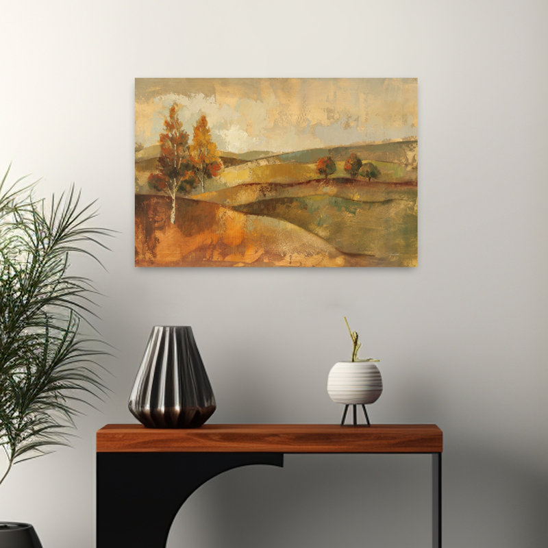 Paysage d'automne contemporain abstrait d'automne, H 16 po x l 24 po