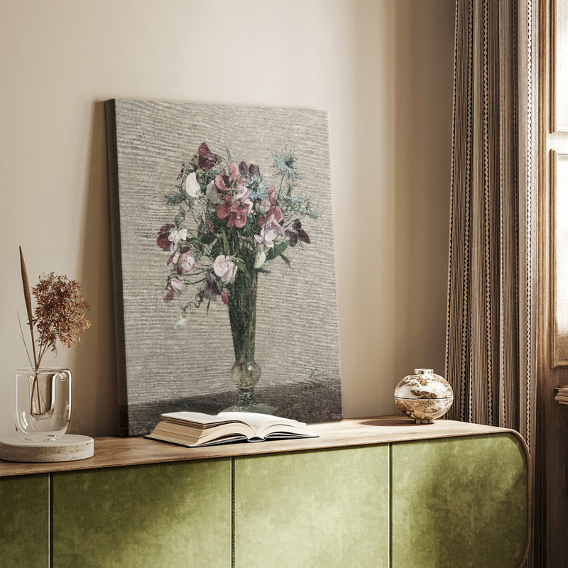 Impression florale rétro CVII - galerie Cavas sur mesure, H 27 po x l 18 po