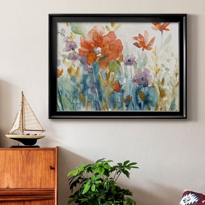 " Timeless Gardens " Painting Print, 30.5" W  x 42.5" H  x 1" D, Black, No Mat