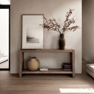 Retro Minimalist Solid Wood Console Table