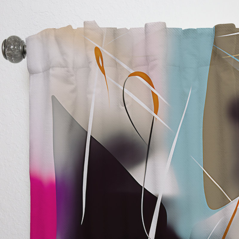 Towley - Shape Abstract Artwork III - Rideau peinture abstraite - Velours obscurcissant - 1 panneau, L 52 po x L 120 po