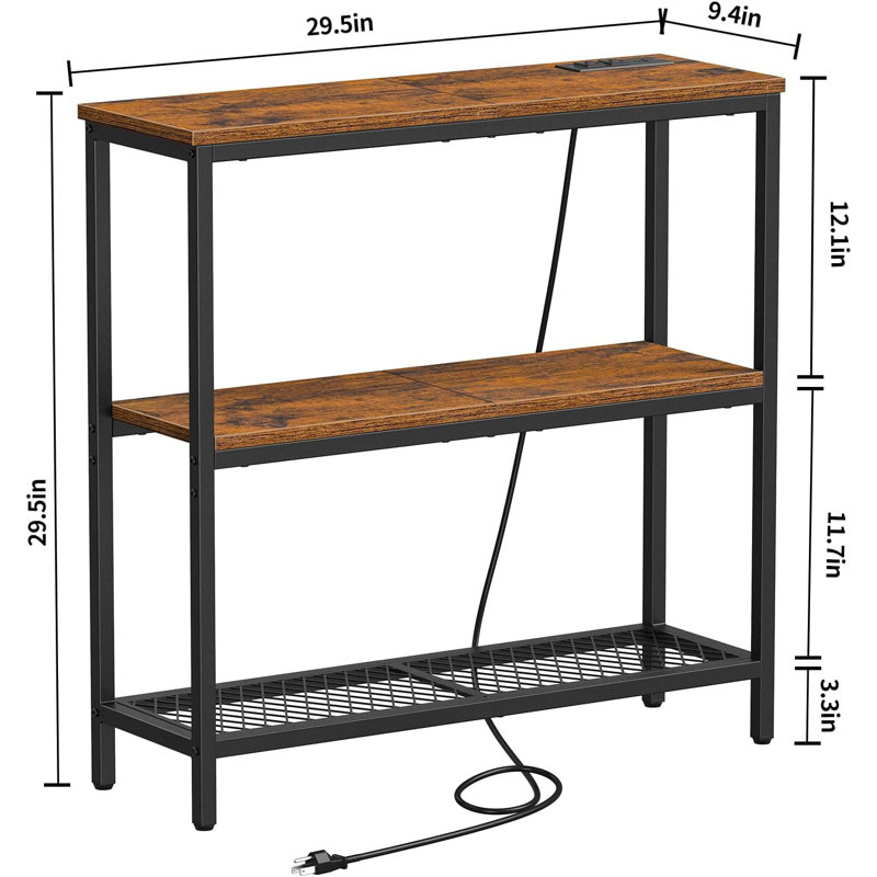 Magloire 9.4'' Console Table, Rustic Brown
