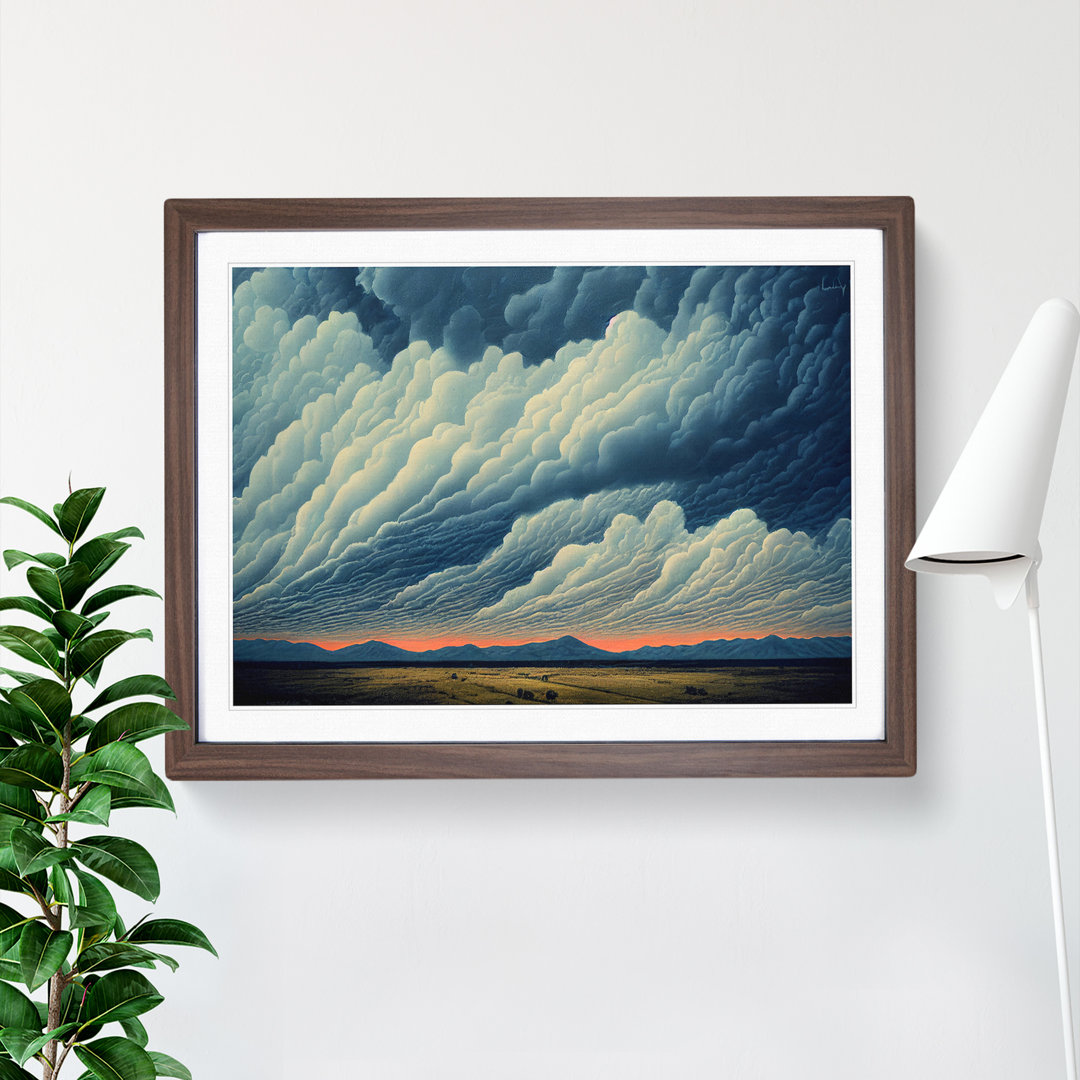 Clouds above Mountain Range - Framed Print